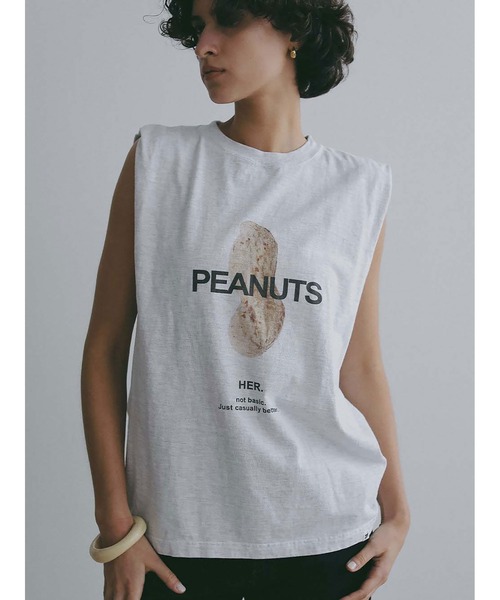 HER.(ハー)の「PEANUTS TANK(Tシャツ/カットソー・レディース・グレー/オフホワイト・フリー)」の8枚目の写真