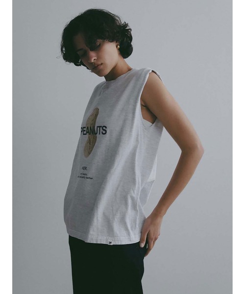 HER.(ハー)の「PEANUTS TANK(Tシャツ/カットソー・レディース・グレー/オフホワイト・フリー)」の6枚目の写真