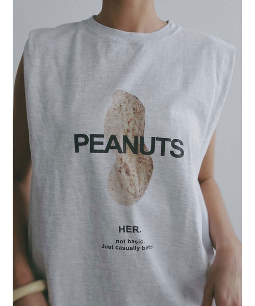 HER.(ハー)の「PEANUTS TANK(Tシャツ/カットソー・レディース・グレー/オフホワイト・フリー)」の9枚目の写真