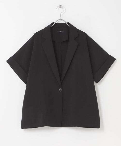 ITEMS URBANRESEARCH(アイテムズ アーバンリサーチ)の「『イージーケア/接触冷感/UVカット』SMOOTH LINEN TOUCH 半袖ジャケット(その他アウター・レディース・オフホワイト/ブラック・FREE)」の15枚目の写真