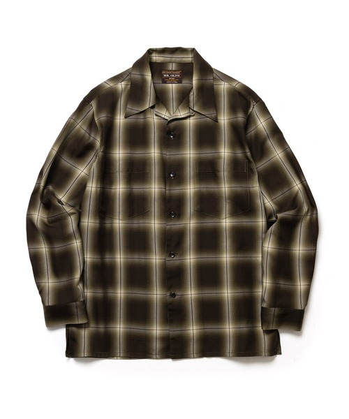 MR.OLIVE(ミスターオリーブ)の「OMBRE TENCEL CHECK / OPEN COLLAR SHIRT /M263108(シャツ/ブラウス・メンズ・ブラック/オリーブ・LARGE/MEDIUM/SMALL)」の7枚目の写真