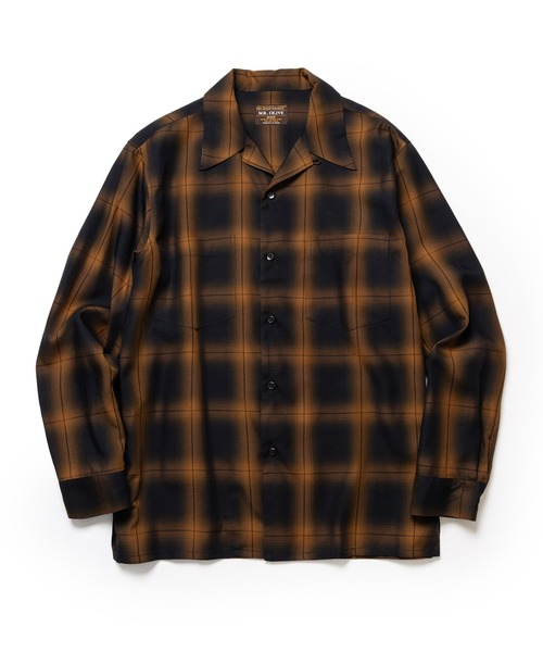 MR.OLIVE(ミスターオリーブ)の「OMBRE TENCEL CHECK / OPEN COLLAR SHIRT /M263108(シャツ/ブラウス・メンズ・ブラック/オリーブ・LARGE/MEDIUM/SMALL)」の9枚目の写真