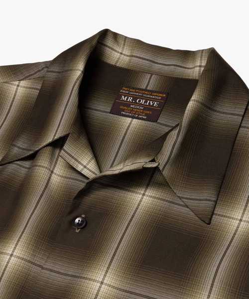 MR.OLIVE(ミスターオリーブ)の「OMBRE TENCEL CHECK / OPEN COLLAR SHIRT /M263108(シャツ/ブラウス・メンズ・ブラック/オリーブ・LARGE/MEDIUM/SMALL)」の10枚目の写真