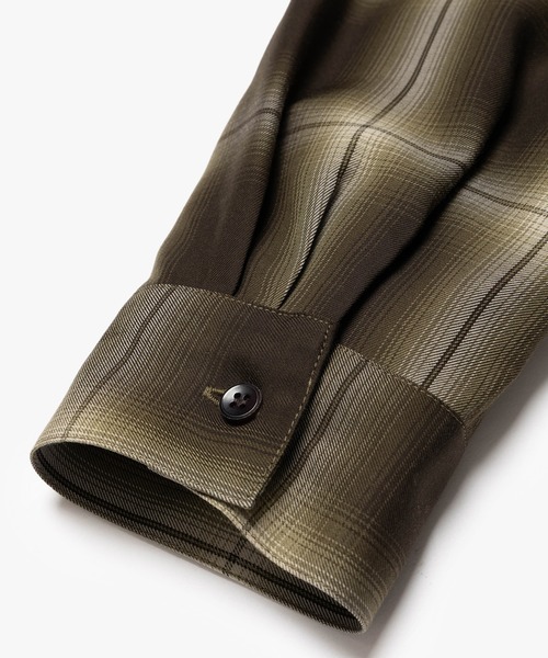 MR.OLIVE(ミスターオリーブ)の「OMBRE TENCEL CHECK / OPEN COLLAR SHIRT /M263108(シャツ/ブラウス・メンズ・ブラック/オリーブ・LARGE/MEDIUM/SMALL)」の13枚目の写真