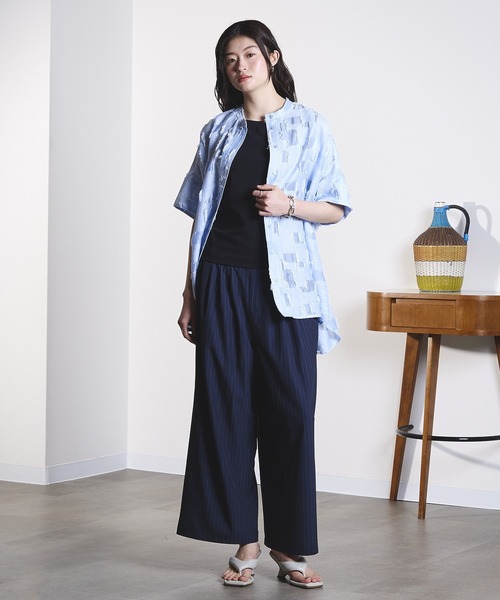 THOUSAND MILE(サウザンドマイル)の「(THOUSAND MILE x GENE HEAVENS)CAMI AND WIDE PANTS SET UP(セットアップ・レディース・ネイビー/チャコールグレー・ONE SIZE)」の7枚目の写真