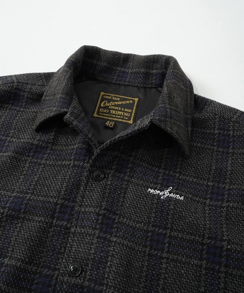 EGO TRIPPING(エゴトリッピング)の「mj11602- EGO×PROPA WOOLCHECK-SPORTJACKET チェックシャツジャケット(P16705)(その他アウター・メンズ・ネイビー系/ブラウン系その他・46/48)」の3枚目の写真