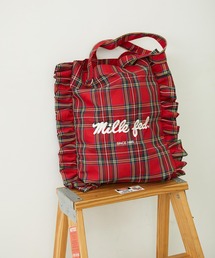 FRILLED TARTAN TOTE BAG
