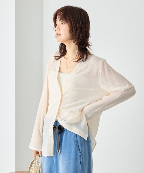 RIVE DROITE(リヴドロワ)の「【A・MONN】【すっきり見え】Vネックヨウリュウブラウス(シャツ/ブラウス・レディース・アイボリー/ブラック・FREE)」の13枚目の写真