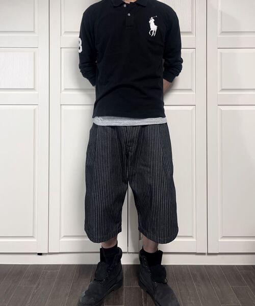 XERO（ゼロ）の「ストライプクリーンデニムシンチショーツ[ブラック]（その他パンツ・レディース・その他・MEDIUM/LARGE/X-LARGE）」の6枚目の写真
