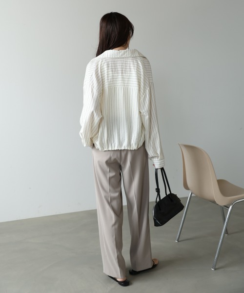 Bab(バブ)の「【羽織にもおすすめ◎】ラメストライプブラウス(シャツ/ブラウス・レディース・ホワイト/ピンク/ブルー/グリーン・FREE)」の14枚目の写真