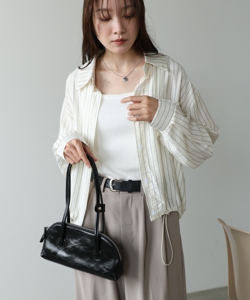 Bab(バブ)の「【羽織にもおすすめ◎】ラメストライプブラウス(シャツ/ブラウス・レディース・ホワイト/ピンク/ブルー/グリーン・FREE)」の15枚目の写真