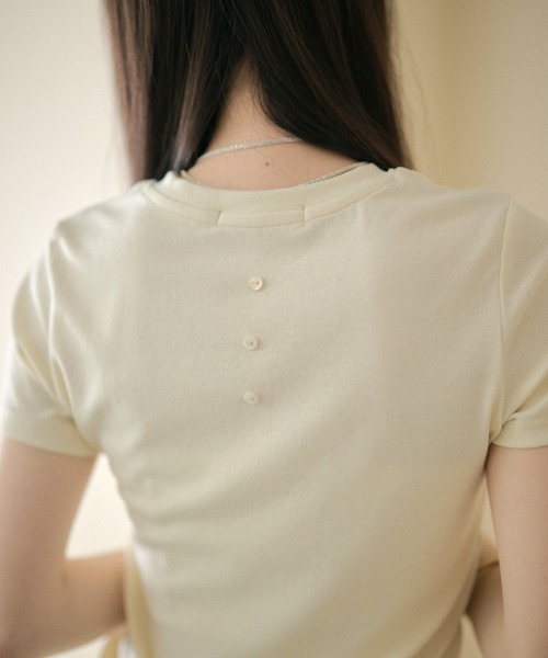 LAULEN(ローレン)の「henley neck cut sew tops /ヘンリーネックカットソートップス(Tシャツ/カットソー・レディース・アイボリー/ブラック・FREE)」の20枚目の写真