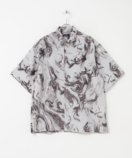 ITEMS URBANRESEARCH(アイテムズ アーバンリサーチ)の「マーブルプリントレギュラーカラーショートスリーブシャツ(シャツ/ブラウス・メンズ・ブラック/ベージュ/ホワイト・LARGE/MEDIUM)」の10枚目の写真