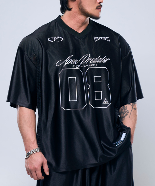 PHYSICAL GARMENTS（フィジカルガーメンツ）の「P2528 グローラグビーメッシュ半袖 [2COLOR]（Tシャツ/カットソー・メンズ・グレー/ブラック・SMALL/LARGE/XX-LARGE）」の3枚目の写真