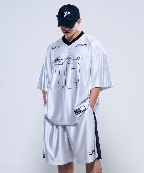 PHYSICAL GARMENTS（フィジカルガーメンツ）の「P2528 グローラグビーメッシュ半袖 [2COLOR]（Tシャツ/カットソー・メンズ・グレー/ブラック・SMALL/LARGE/XX-LARGE）」の4枚目の写真