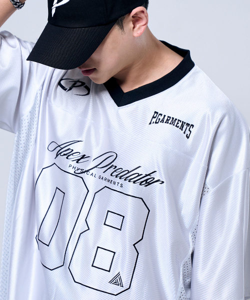 PHYSICAL GARMENTS（フィジカルガーメンツ）の「P2528 グローラグビーメッシュ半袖 [2COLOR]（Tシャツ/カットソー・メンズ・グレー/ブラック・SMALL/LARGE/XX-LARGE）」の5枚目の写真