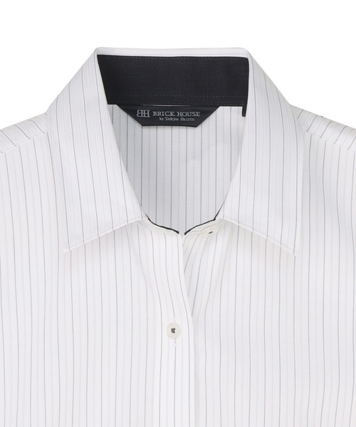 TOKYO SHIRTS(トウキョウシャツ)の「【吸水速乾】 形態安定ノンアイロン レギュラー 半袖ビジネスワイシャツ(ビジネスシャツ・レディース・グレー・LL/S/XL/L/M)」の3枚目の写真