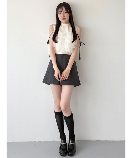 MERCURYDUO（マーキュリーデュオ）の「チュールティアードニット（ニット/セーター・レディース・オフホワイト/ベビーピンク/ブラック・FREE）」の9枚目の写真