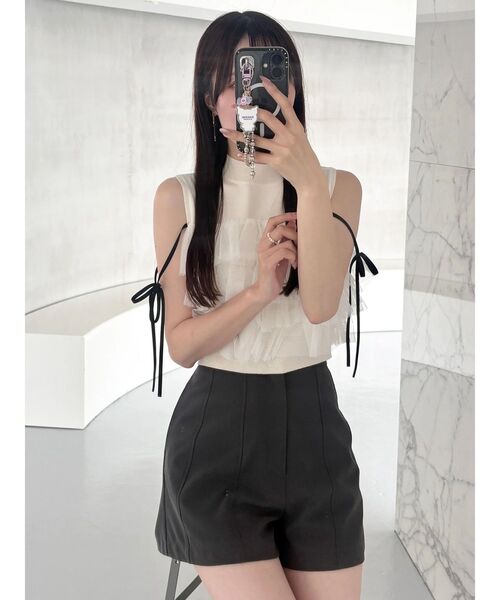MERCURYDUO（マーキュリーデュオ）の「チュールティアードニット（ニット/セーター・レディース・オフホワイト/ベビーピンク/ブラック・FREE）」の10枚目の写真