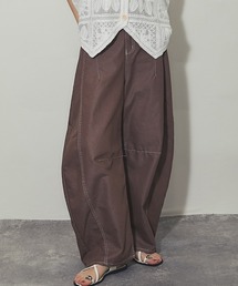 ツイル配色ステッチバレルパンツ
