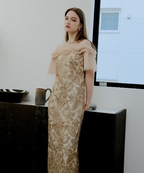 LE'RURE（リルアー）の「Paisley wave design dress（ドレス・レディース・グレー系その他/ベージュ/ブラック・TALL/MEDIUM/SMALL）」の21枚目の写真