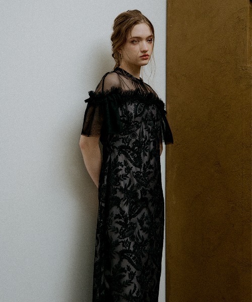 LE'RURE（リルアー）の「Paisley wave design dress（ドレス・レディース・グレー系その他/ベージュ/ブラック・TALL/MEDIUM/SMALL）」の7枚目の写真