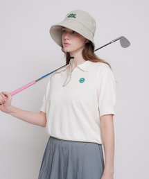 モンバディオープンカラー ニット WHITE