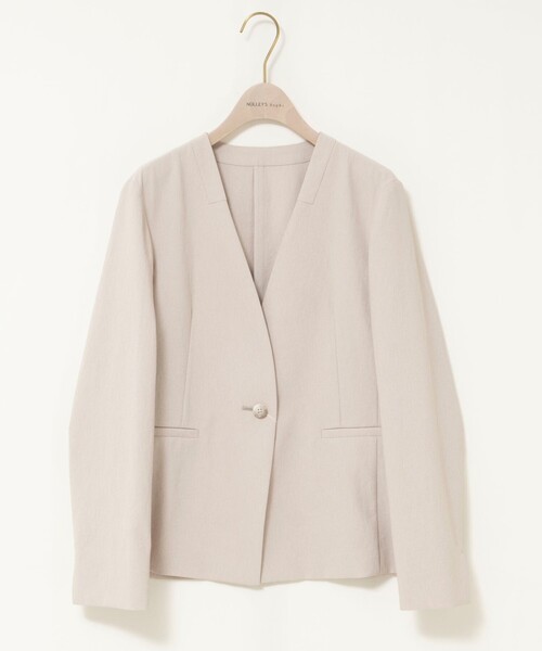 NOLLEY’S Sophi(ノーリーズソフィ)の「《セットアップ対応/UVカット/接触冷感》ウォッシャブルDry toro ノーカラージャケット(ノーカラージャケット・レディース・ベージュ/ブラック/ネイビー・38/36/40)」の10枚目の写真