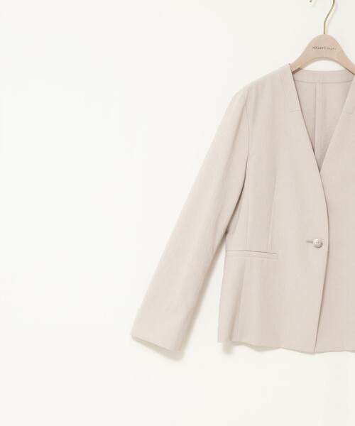 NOLLEY’S Sophi(ノーリーズソフィ)の「《セットアップ対応/UVカット/接触冷感》ウォッシャブルDry toro ノーカラージャケット(ノーカラージャケット・レディース・ベージュ/ブラック/ネイビー・38/36/40)」の17枚目の写真