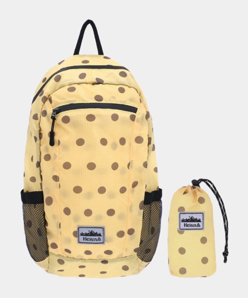 HEISAN(ハイサン)の「【日本未発売/WEB限定】Heisan(ハイサン)/超軽量 大容量 A4サイズ収納可 折りたためる パッカブル ウルトラ ライト コンパクト ポケット バックパック リュック ドット柄/Ultra-light Compact Pocket Bag V1(バックパック/リュック・レディース・イエロー/チャコールグレー/ブラック/ホワイト/ブルー/ピンク・FREE)」の17枚目の写真