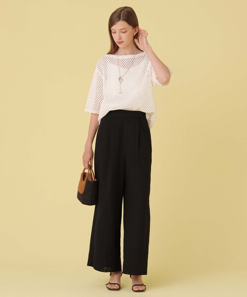 ANAYI(アナイ)の「ファインメッシュイージーパンツ〈セットアップ対応商品〉(その他パンツ・レディース・ブラック/ホワイト/ブラウン・38/36)」の13枚目の写真