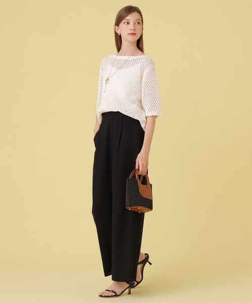 ANAYI(アナイ)の「ファインメッシュイージーパンツ〈セットアップ対応商品〉(その他パンツ・レディース・ブラック/ホワイト/ブラウン・38/36)」の14枚目の写真