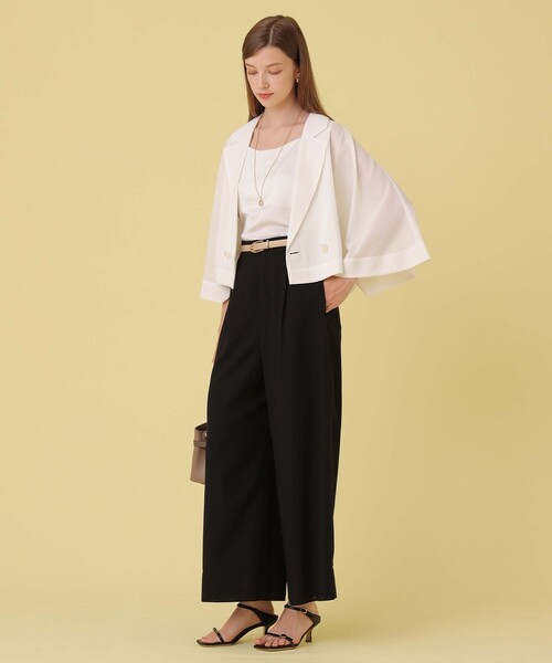 ANAYI(アナイ)の「ファインメッシュイージーパンツ〈セットアップ対応商品〉(その他パンツ・レディース・ブラック/ホワイト/ブラウン・38/36)」の15枚目の写真
