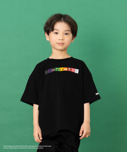 and D. petit main(アンドディープティマイン)の「【マインクラフト】スクエアアイコンフェイス半袖T(Tシャツ/カットソー・キッズ・グレイッシュベージュ/ホワイト/ブラック・150cm/140cm/110cm/100cm/120cm/130cm)」の2枚目の写真