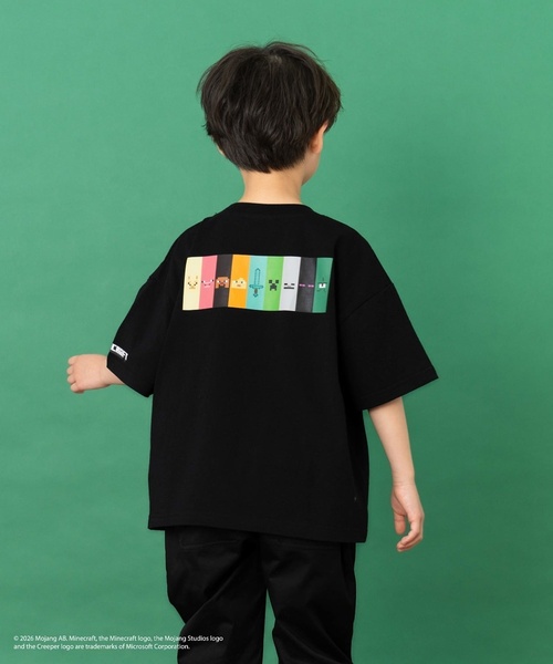 and D. petit main(アンドディープティマイン)の「【マインクラフト】スクエアアイコンフェイス半袖T(Tシャツ/カットソー・キッズ・グレイッシュベージュ/ホワイト/ブラック・150cm/140cm/110cm/100cm/120cm/130cm)」の7枚目の写真