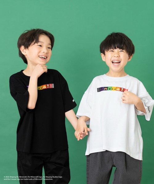 and D. petit main(アンドディープティマイン)の「【マインクラフト】スクエアアイコンフェイス半袖T(Tシャツ/カットソー・キッズ・グレイッシュベージュ/ホワイト/ブラック・150cm/140cm/110cm/100cm/120cm/130cm)」の9枚目の写真
