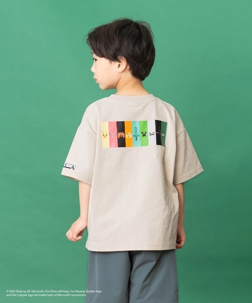 and D. petit main(アンドディープティマイン)の「【マインクラフト】スクエアアイコンフェイス半袖T(Tシャツ/カットソー・キッズ・グレイッシュベージュ/ホワイト/ブラック・150cm/140cm/110cm/100cm/120cm/130cm)」の10枚目の写真