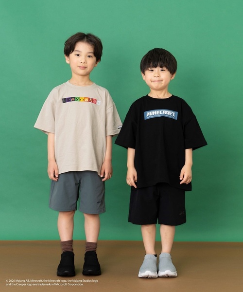 and D. petit main(アンドディープティマイン)の「【マインクラフト】スクエアアイコンフェイス半袖T(Tシャツ/カットソー・キッズ・グレイッシュベージュ/ホワイト/ブラック・150cm/140cm/110cm/100cm/120cm/130cm)」の12枚目の写真