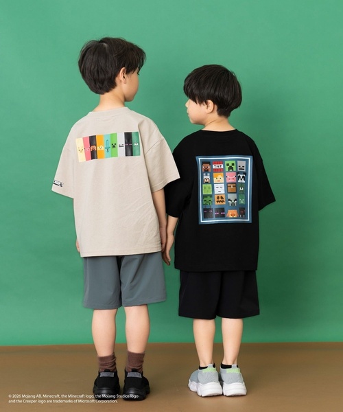 and D. petit main(アンドディープティマイン)の「【マインクラフト】スクエアアイコンフェイス半袖T(Tシャツ/カットソー・キッズ・グレイッシュベージュ/ホワイト/ブラック・150cm/140cm/110cm/100cm/120cm/130cm)」の13枚目の写真