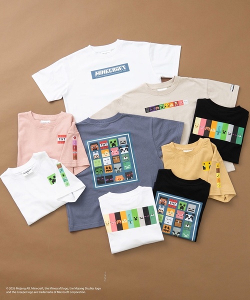 and D. petit main(アンドディープティマイン)の「【マインクラフト】スクエアアイコンフェイス半袖T(Tシャツ/カットソー・キッズ・グレイッシュベージュ/ホワイト/ブラック・150cm/140cm/110cm/100cm/120cm/130cm)」の14枚目の写真
