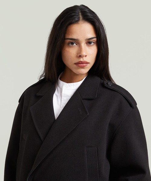 G-STAR(ジースター)の「Bomber Trench Jacket/ボンバートレンチミックスディテールショートジャケット(ミリタリージャケット・レディース・ダークブラック・SMALL/X-SMALL)」の3枚目の写真