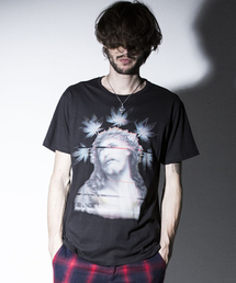 NO ID. | mt3335-Cｺｰﾏ天竺glitchﾌﾟﾘﾝﾄTｼｬﾂ(Tシャツ/カットソー)