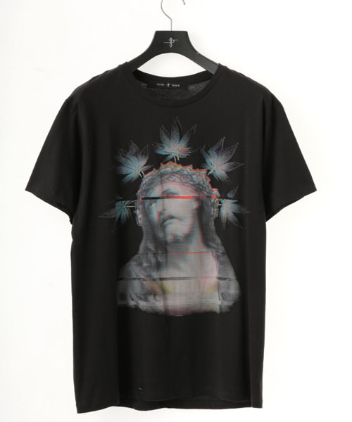 NO ID.(ノーアイディ)の「mt3335-Cコーマ天竺glitchプリントTシャツ(Tシャツ/カットソー・メンズ・ブラック/ホワイト・2/1/3)」の3枚目の写真