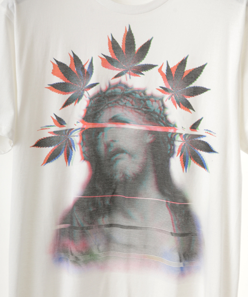 NO ID.(ノーアイディ)の「mt3335-Cコーマ天竺glitchプリントTシャツ(Tシャツ/カットソー・メンズ・ブラック/ホワイト・2/1/3)」の5枚目の写真