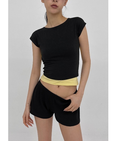 BLACKUP（ブラックアップ）の「[MADE] タルドバックレスストラップ半袖Tシャツ（Tシャツ/カットソー・レディース・チャコール/ミント/ブラック・FREE）」の12枚目の写真