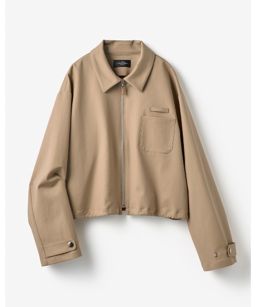 DoCLASSE( ドゥクラッセ)の「ストレッチダブルクロス・カラーブルゾン(テーラードジャケット・レディース・ベージュ/ブルー・13)」の4枚目の写真