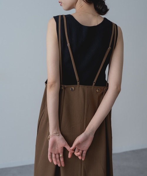 refinedworks（リファインドワークス）の「【refinedworks】ドライ質感 の キャミワンピース / 袖なし（ワンピース・レディース・ブラック/ブラウン・FREE）」の22枚目の写真