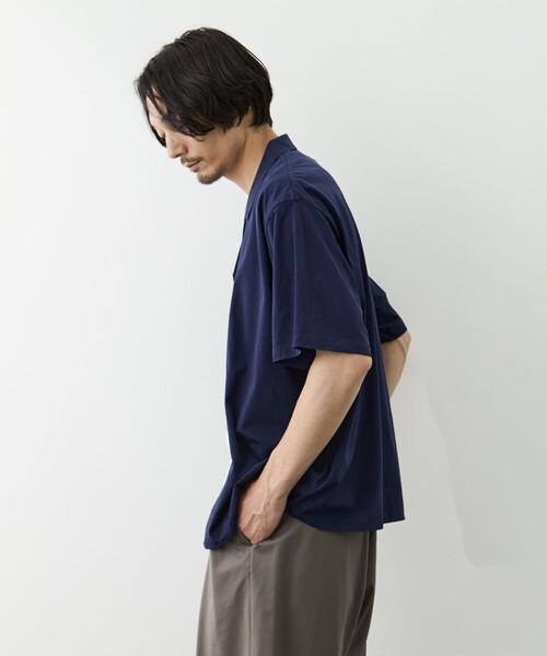 GOOD PEOPLE GOOD STITCHING GOOD PRODUCT(グッドピープルグッドスティッチンググッドプロダクト)の「【GOOD PEOPLE GOOD STITCHING GOOD PRODUCT/グッドピープルグッドスティッチンググッドプロダクト】Double Front Half Sleeve Shirt(シャツ/ブラウス・メンズ・ホワイト/ブルー・S/M)」の3枚目の写真