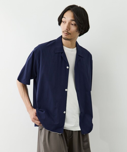 GOOD PEOPLE GOOD STITCHING GOOD PRODUCT(グッドピープルグッドスティッチンググッドプロダクト)の「【GOOD PEOPLE GOOD STITCHING GOOD PRODUCT/グッドピープルグッドスティッチンググッドプロダクト】Double Front Half Sleeve Shirt(シャツ/ブラウス・メンズ・ホワイト/ブルー・S/M)」の5枚目の写真