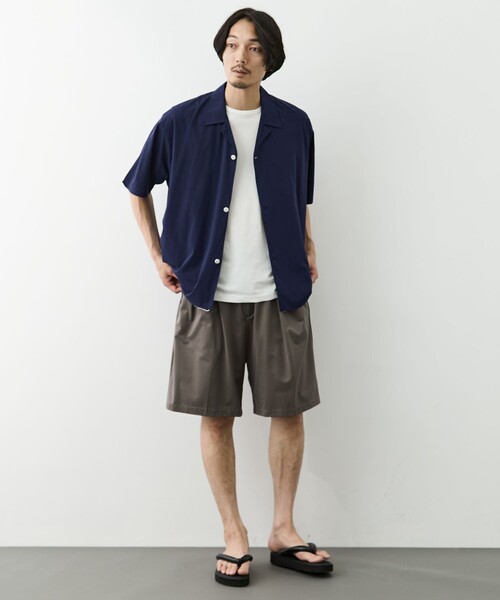 GOOD PEOPLE GOOD STITCHING GOOD PRODUCT(グッドピープルグッドスティッチンググッドプロダクト)の「【GOOD PEOPLE GOOD STITCHING GOOD PRODUCT/グッドピープルグッドスティッチンググッドプロダクト】Double Front Half Sleeve Shirt(シャツ/ブラウス・メンズ・ホワイト/ブルー・S/M)」の6枚目の写真